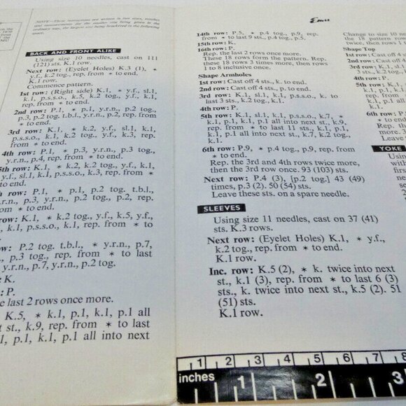 Pattern Baby Dress Vintage Knitting Emu 4 Ply Wool Yarn 1970 Contest Winner - Picture 2 of 3